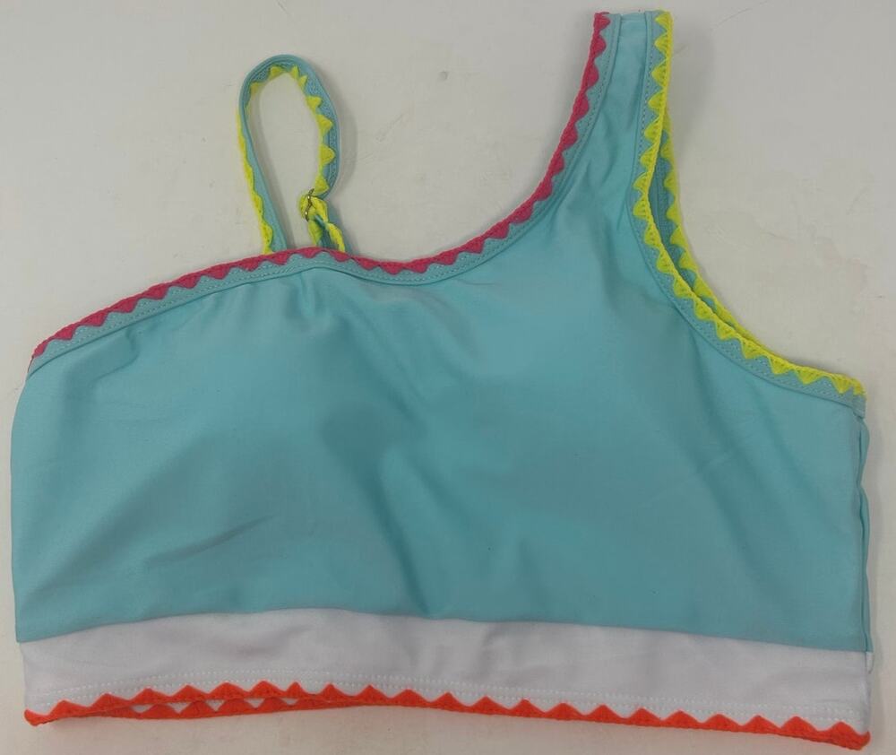 Swimwear Bikini Top Girls Youth/Junior's Pastel Blue Orange Yellow Whipstitch 16